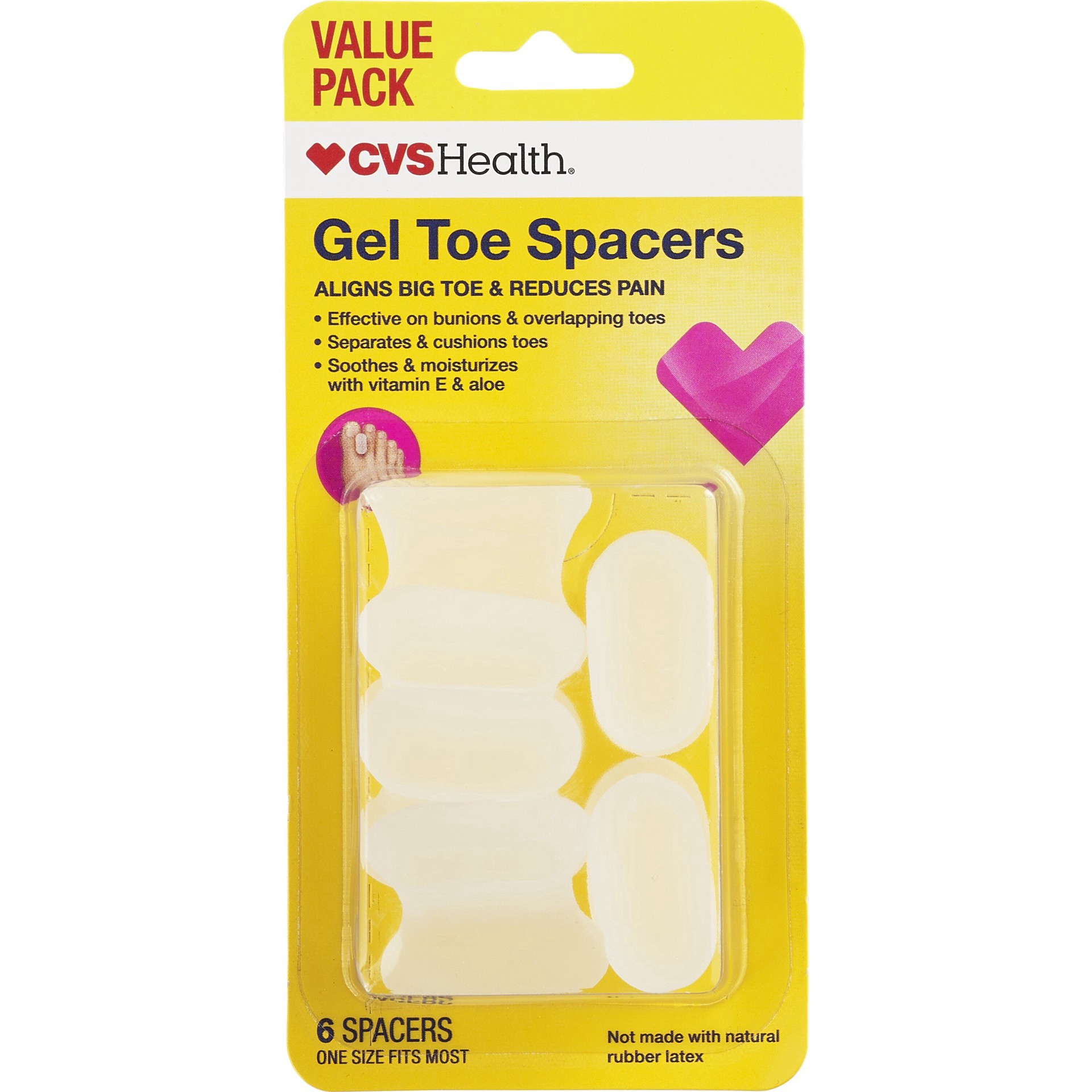 slide 1 of 1, CVS Gel Toe Spaces - Value Pack, 1 ct