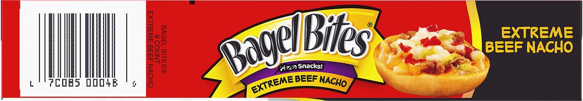 slide 4 of 10, Bagel Bites Extreme Beef Nacho Mini Bagels Frozen Pizza Snacks, 7 oz Box, 7 oz