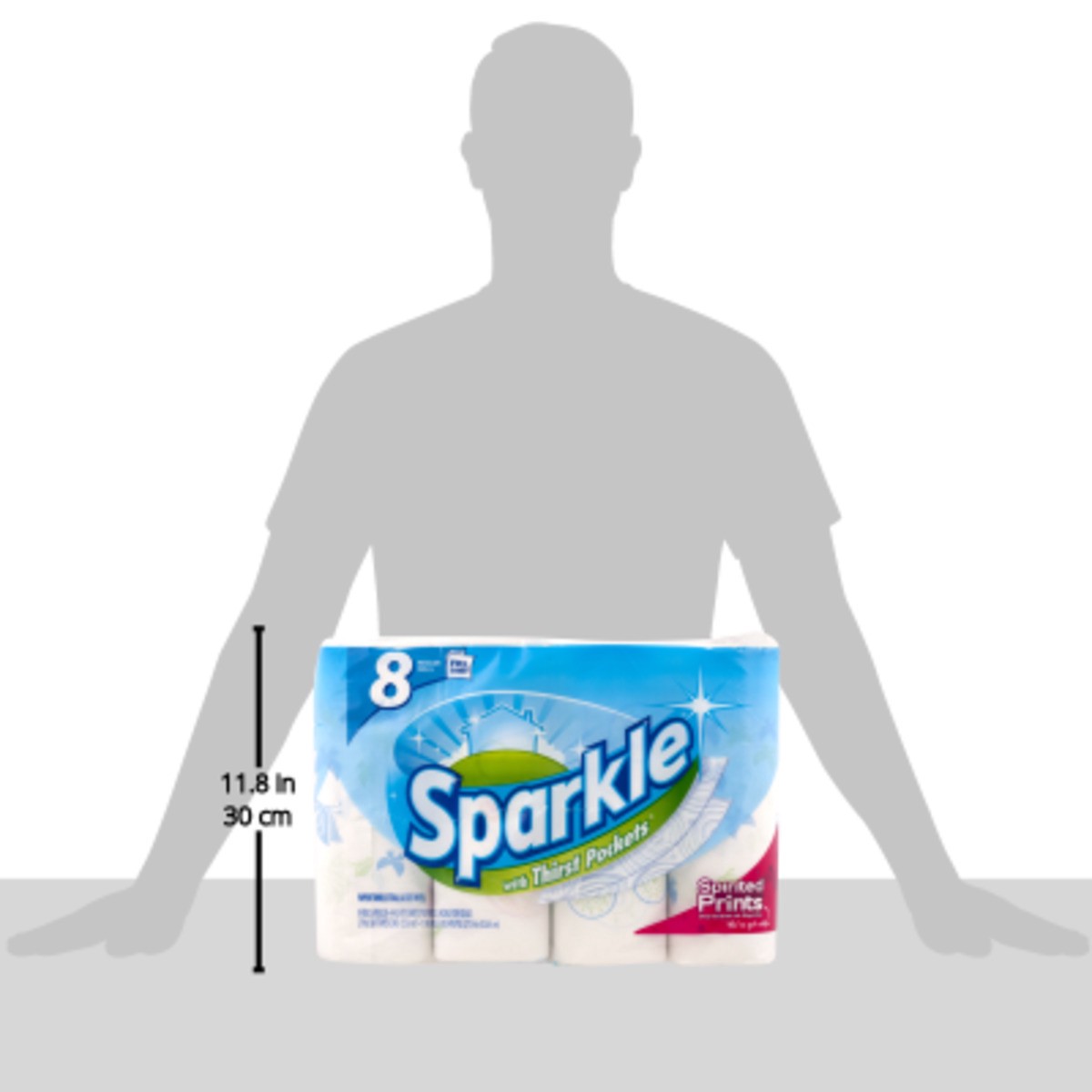 slide 3 of 9, Sparkle Paper Towels, Regular Rolls, Full Sheet, Spirited Prints, 2-Ply, 8 ct