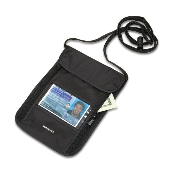 slide 1 of 1, Samsonite Rfid Neck Pouch, Black, 1 ct