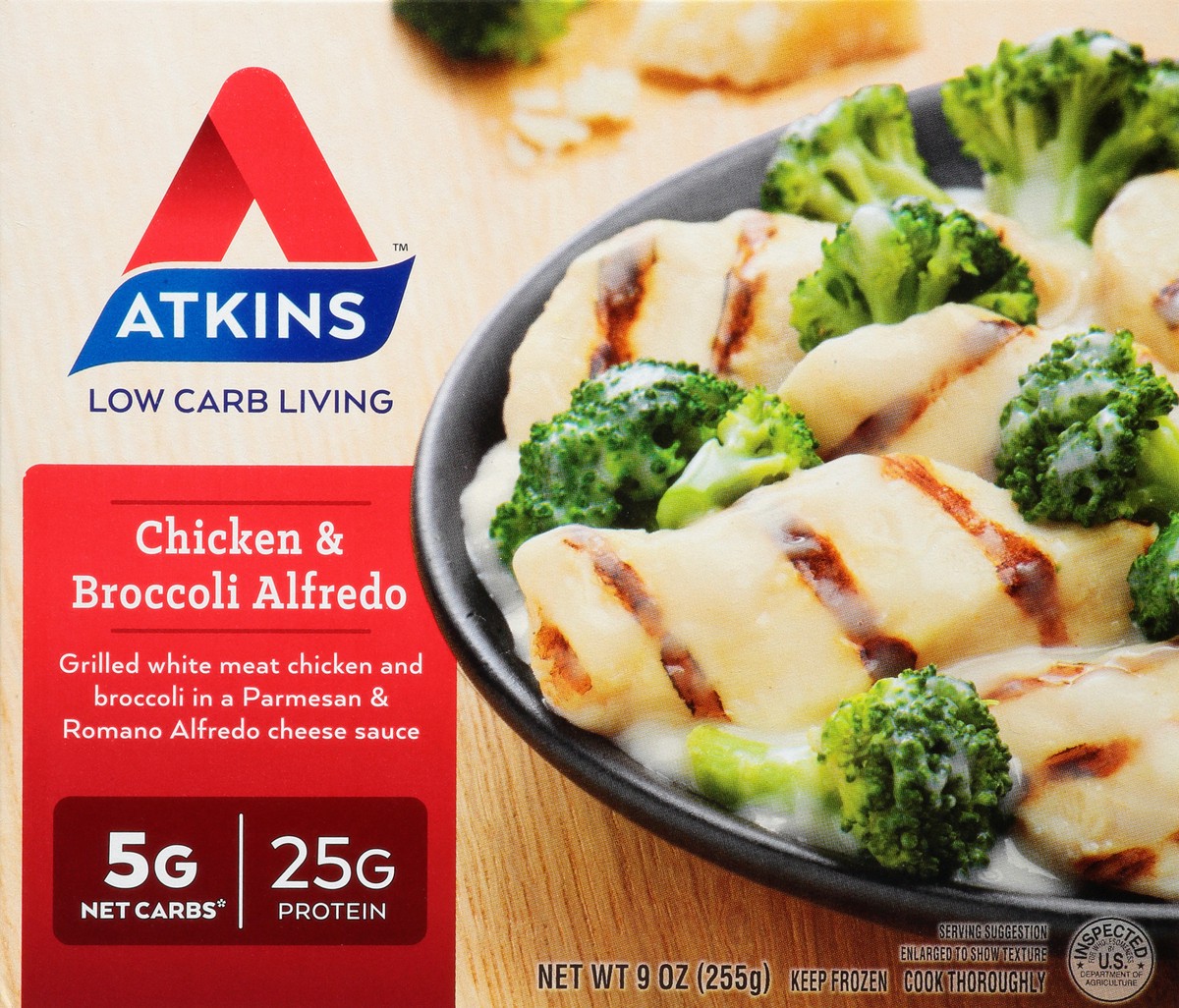 slide 1 of 5, Atkins Chicken & Broccoli Alfredo, 9 oz