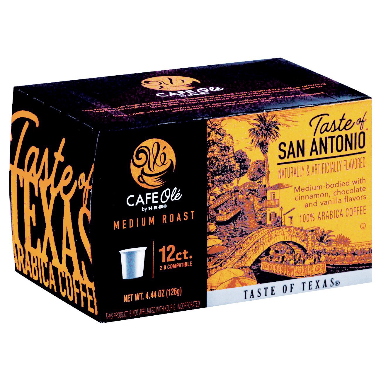slide 1 of 1, H-E-B Cafe Ole Taste of San Antonio Medium Roast Single Serve Coffee Cups - 12 ct, 12 ct
