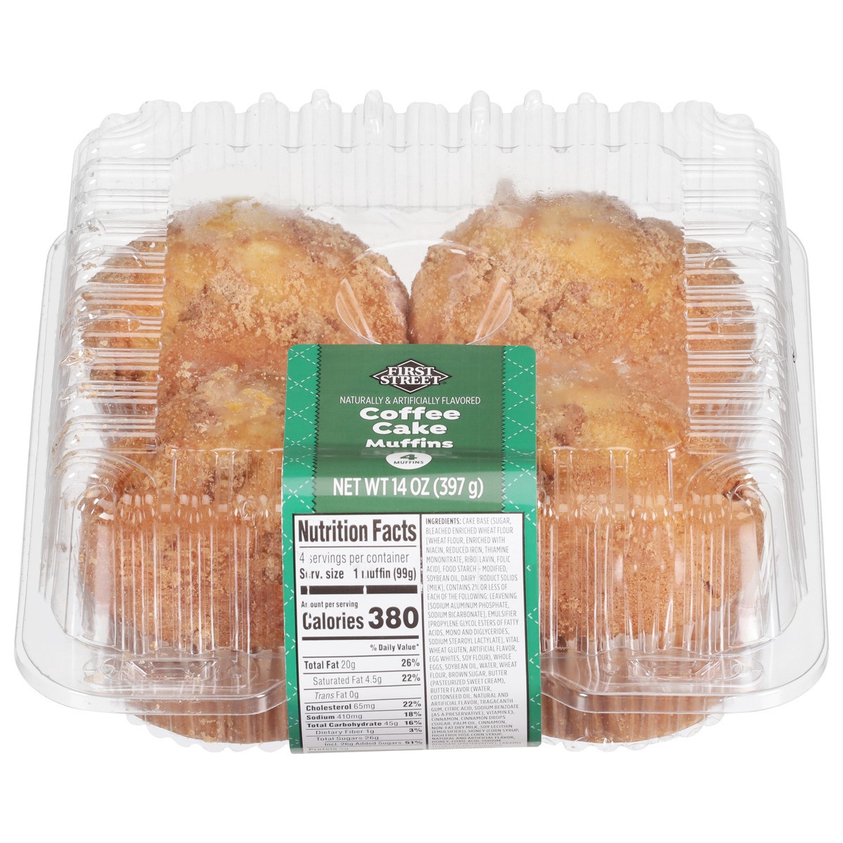 slide 1 of 13, First Street Coffee Cake Muffins, 14 oz