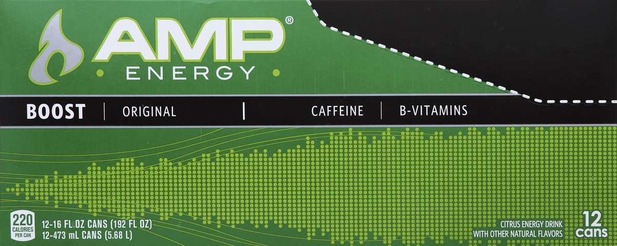 slide 1 of 6, AMP Energy Drink 12 ea, 12 ct