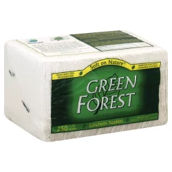 Green Forest Napkins White