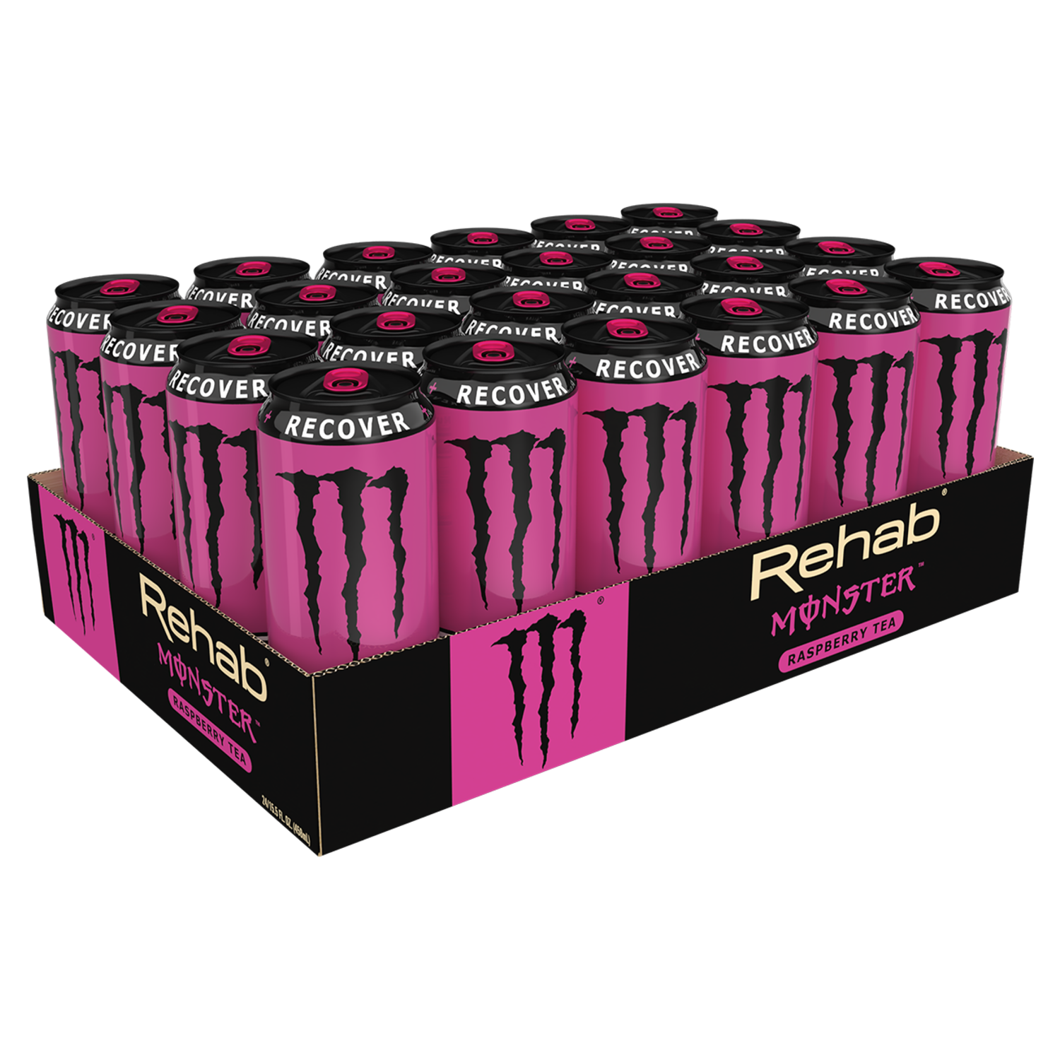 slide 4 of 5, Monster Energy Monster Rehab Raspberry, Energy Iced Tea (Pack of 24, 15.5 oz