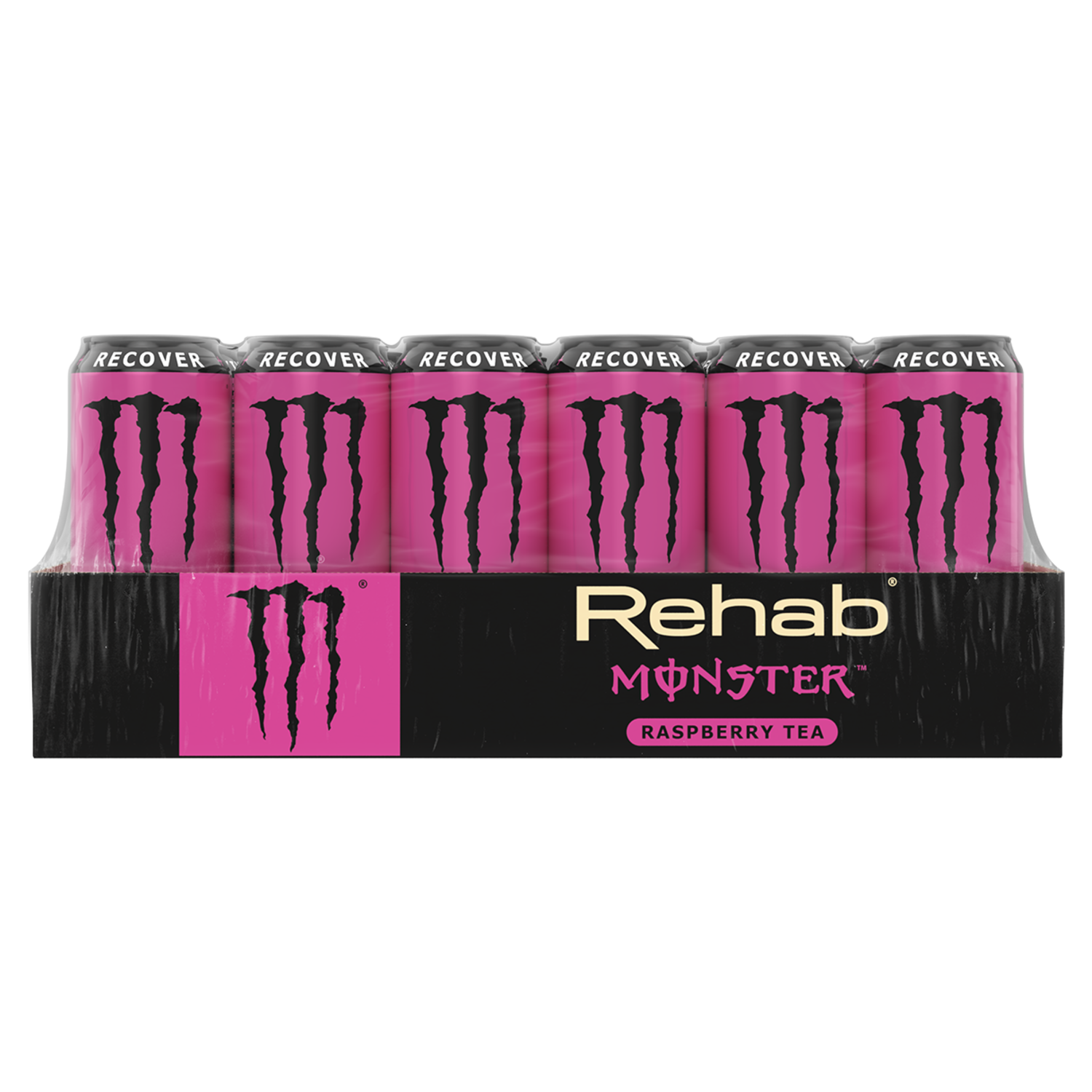 slide 2 of 5, Monster Energy Monster Rehab Raspberry, Energy Iced Tea (Pack of 24, 15.5 oz