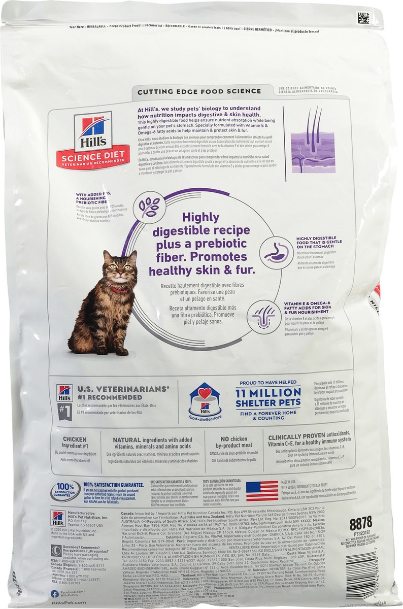 slide 4 of 15, Hill's Science Diet Adult Specialty Sensitive Stomach & Skin Premium Chicken & Rice Recipe Cat Food 15.5 lb, 15.5 lb