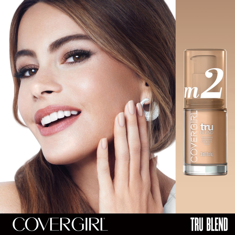 slide 4 of 4, Covergirl TruBlend Liquid Makeup, Medium Light M-2, 1 fl oz