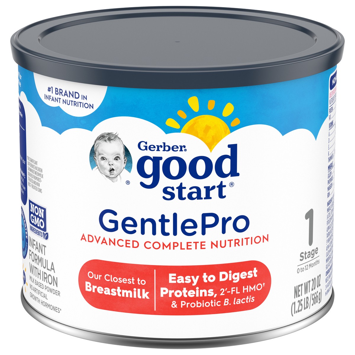 slide 13 of 14, Gerber Good Start GentlePro Stage 1 (0 to 12 Months) Milk Based Powder Infant Formula with Iron 20 oz, 20 oz