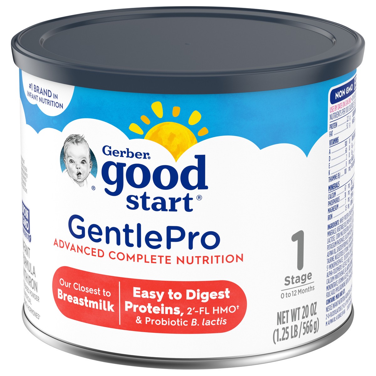 slide 10 of 14, Gerber Good Start GentlePro Stage 1 (0 to 12 Months) Milk Based Powder Infant Formula with Iron 20 oz, 20 oz