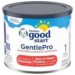Gerber Good Start GentlePro Stage 1 (0 to 12 Months) Milk Based Powder Infant Formula with Iron 20 oz