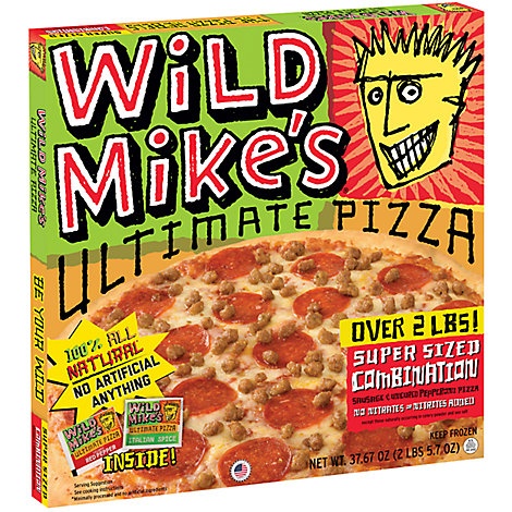 slide 1 of 1, Wild Mikes Ultimate Pizza Super Sized Combination Frozen, 37.67 oz