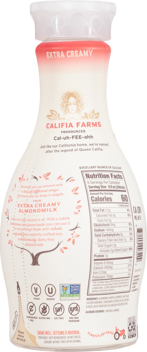 slide 6 of 9, Califia Farms Creamy Original Pure Almond Milk, 48 oz