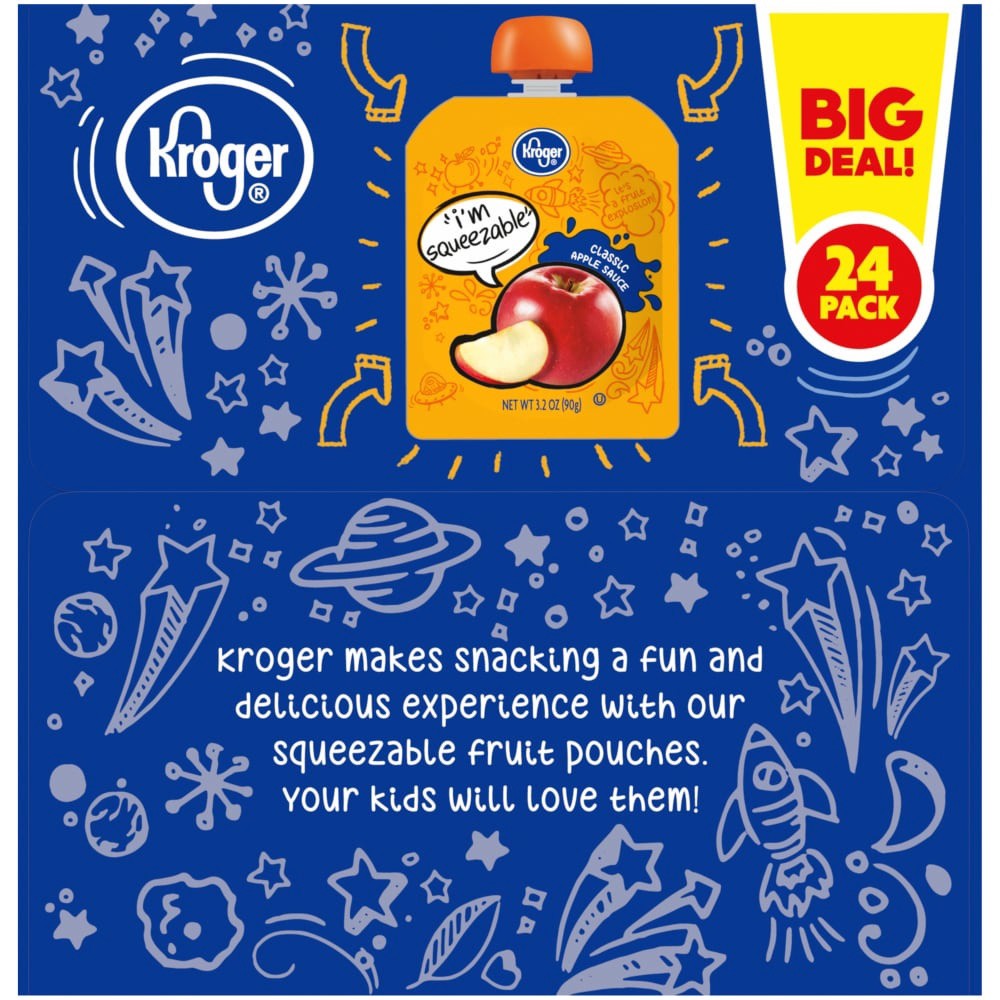 slide 4 of 5, Kroger Classic Apple Sauce Pouches, 24 ct; 3.2 oz