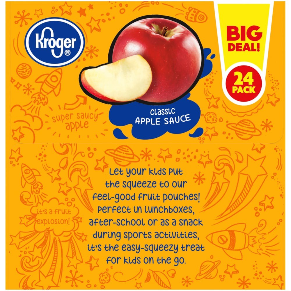 slide 2 of 5, Kroger Classic Apple Sauce Pouches, 24 ct; 3.2 oz