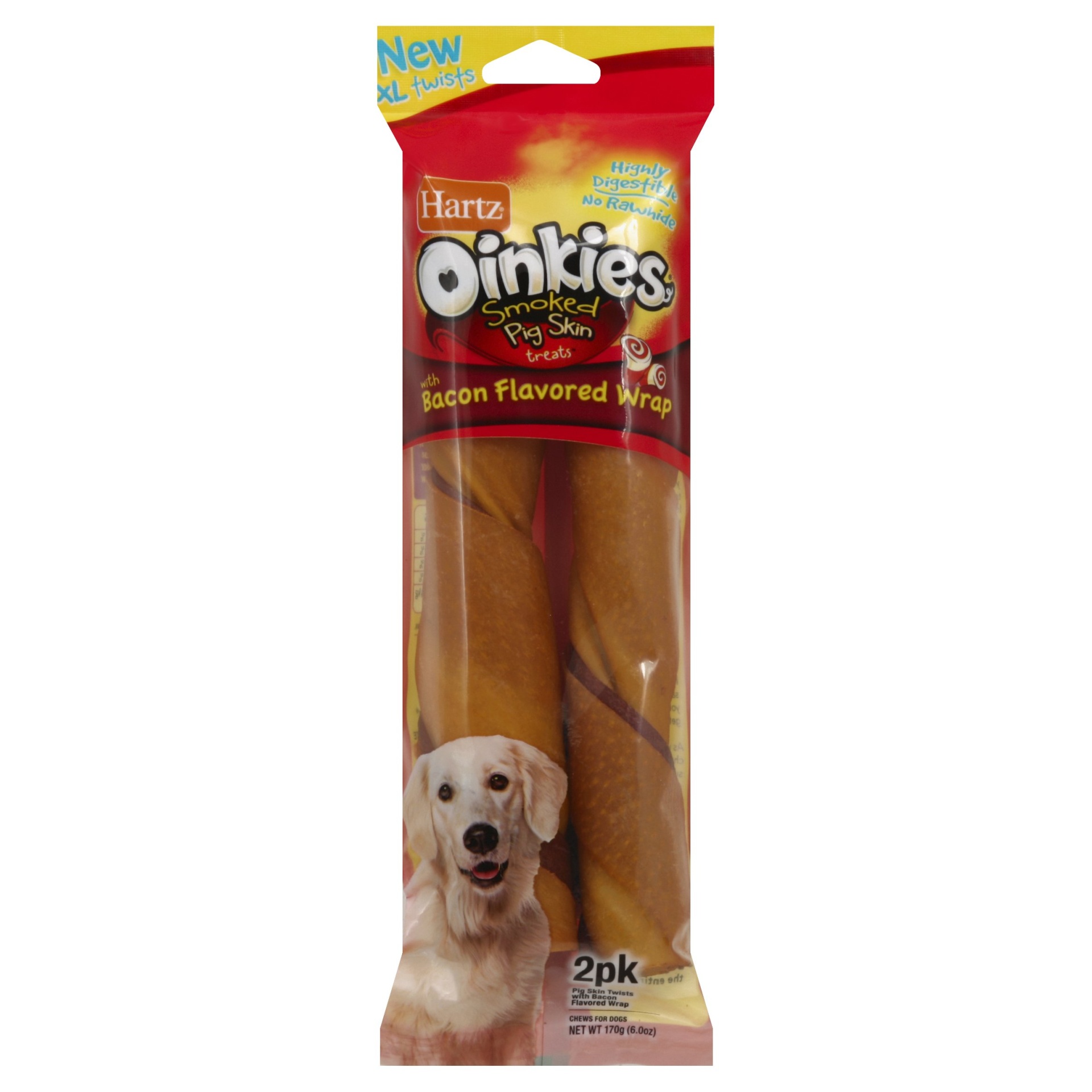 slide 1 of 1, Hartz Bacon Flavor Oinkies Xl Stick 2Pk, 2 ct