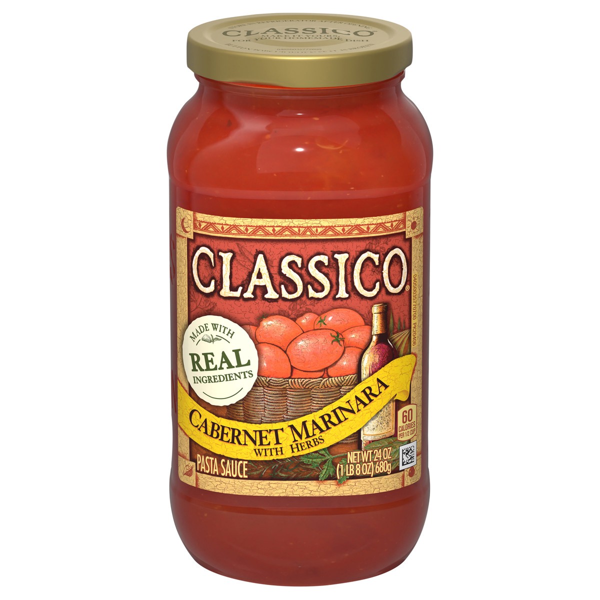 slide 1 of 9, Classico Cabernet Marinara with Herbs Pasta Sauce\, 24 oz Jar, 24 oz