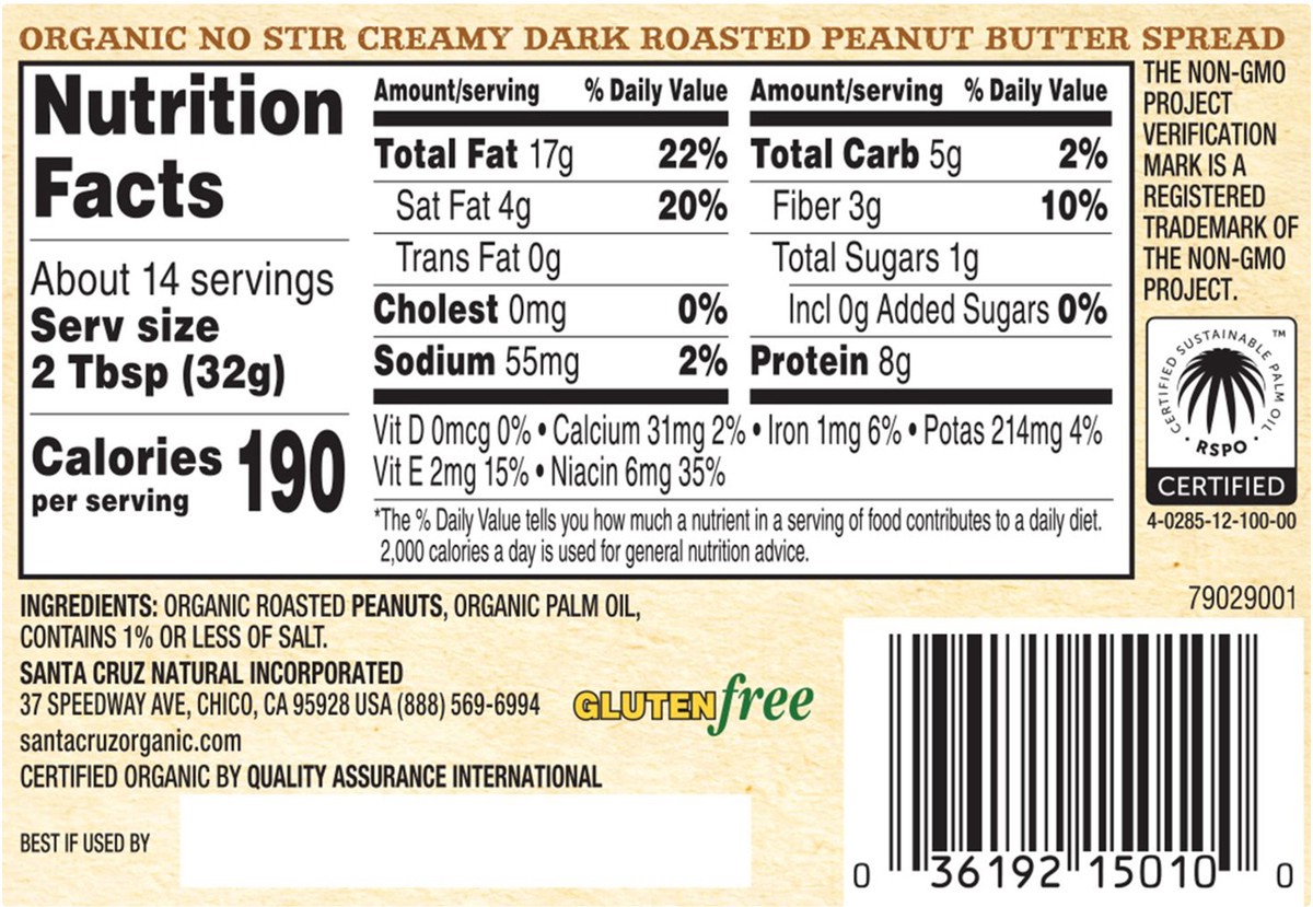 slide 8 of 8, Santa Cruz Organic Peanut Butter, 16 oz