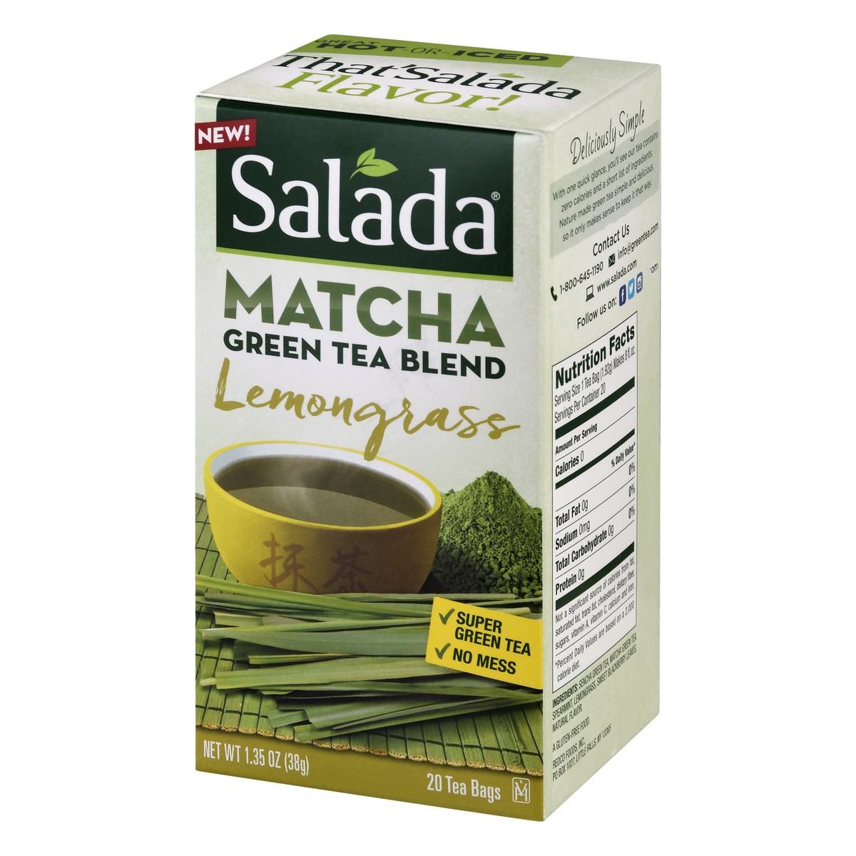 slide 3 of 13, Salada Tea Matcha Tea Bags Lemongrass Green Tea Blend 20 ea, 20 ct
