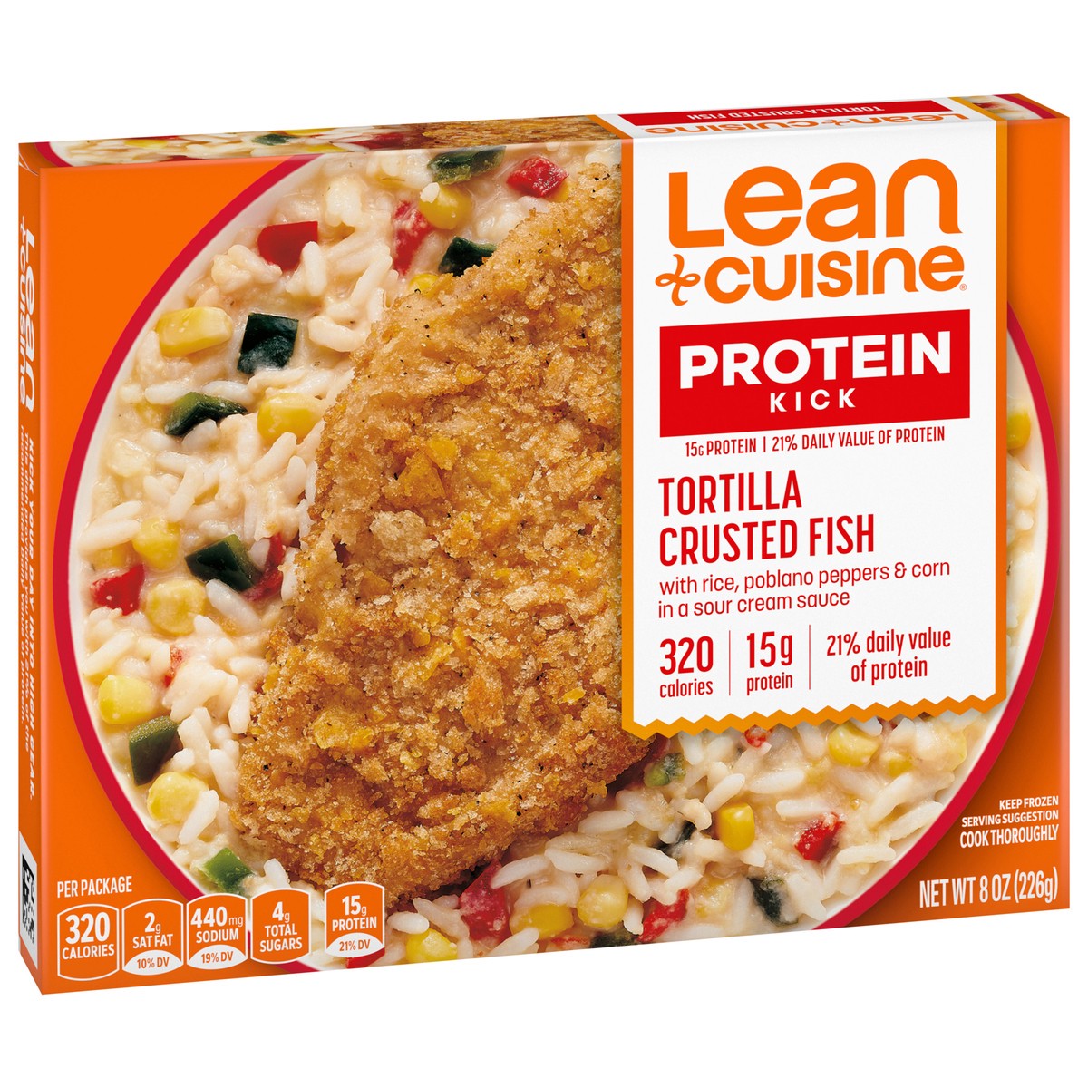 slide 2 of 9, Lean Cuisine Frozen Meal Tortilla Crusted Fish, Protein Kick Microwave Meal, Microwave Fish Dinner, Frozen Dinner for One, 8 oz