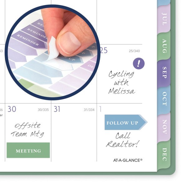 slide 2 of 9, 2025-2026 At-A-Glance Badge Weekly/Monthly Planner, 5-1/2"" X 8-1/2"", Green Tile, January To January, 1 ct