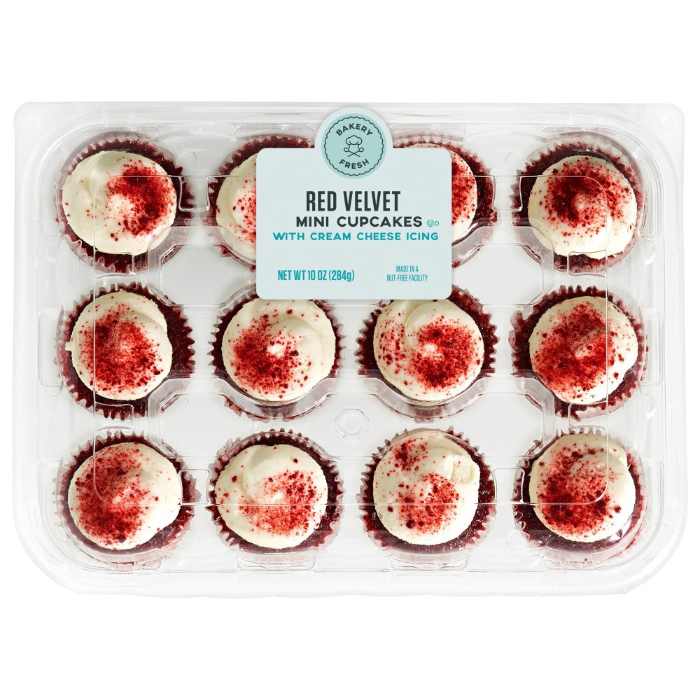 slide 2 of 3, Bakery Fresh Red Velvet Mini Cupcakes, 12 ct; 10 oz
