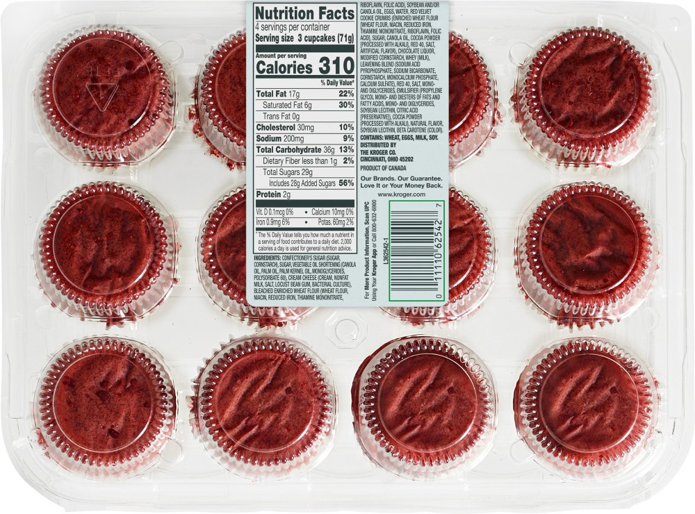 slide 3 of 3, Bakery Fresh Red Velvet Mini Cupcakes, 12 ct; 10 oz
