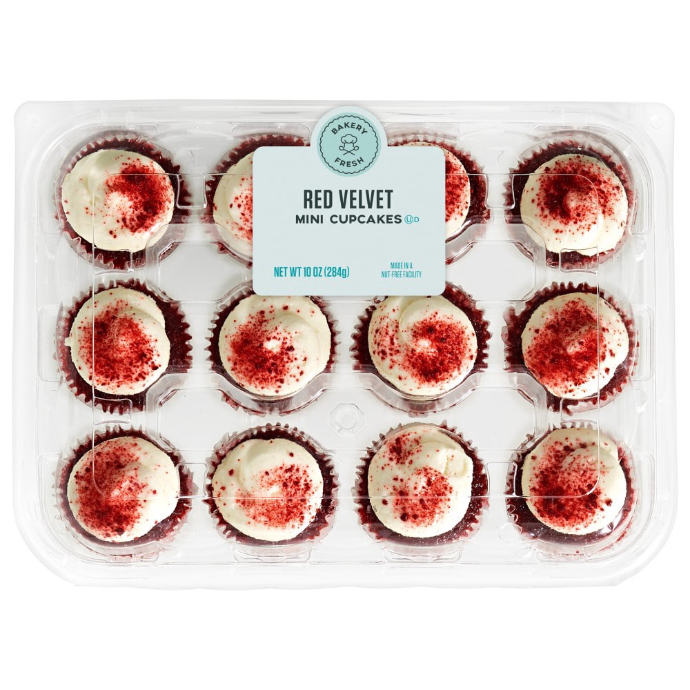 slide 1 of 3, Bakery Fresh Red Velvet Mini Cupcakes, 12 ct; 10 oz