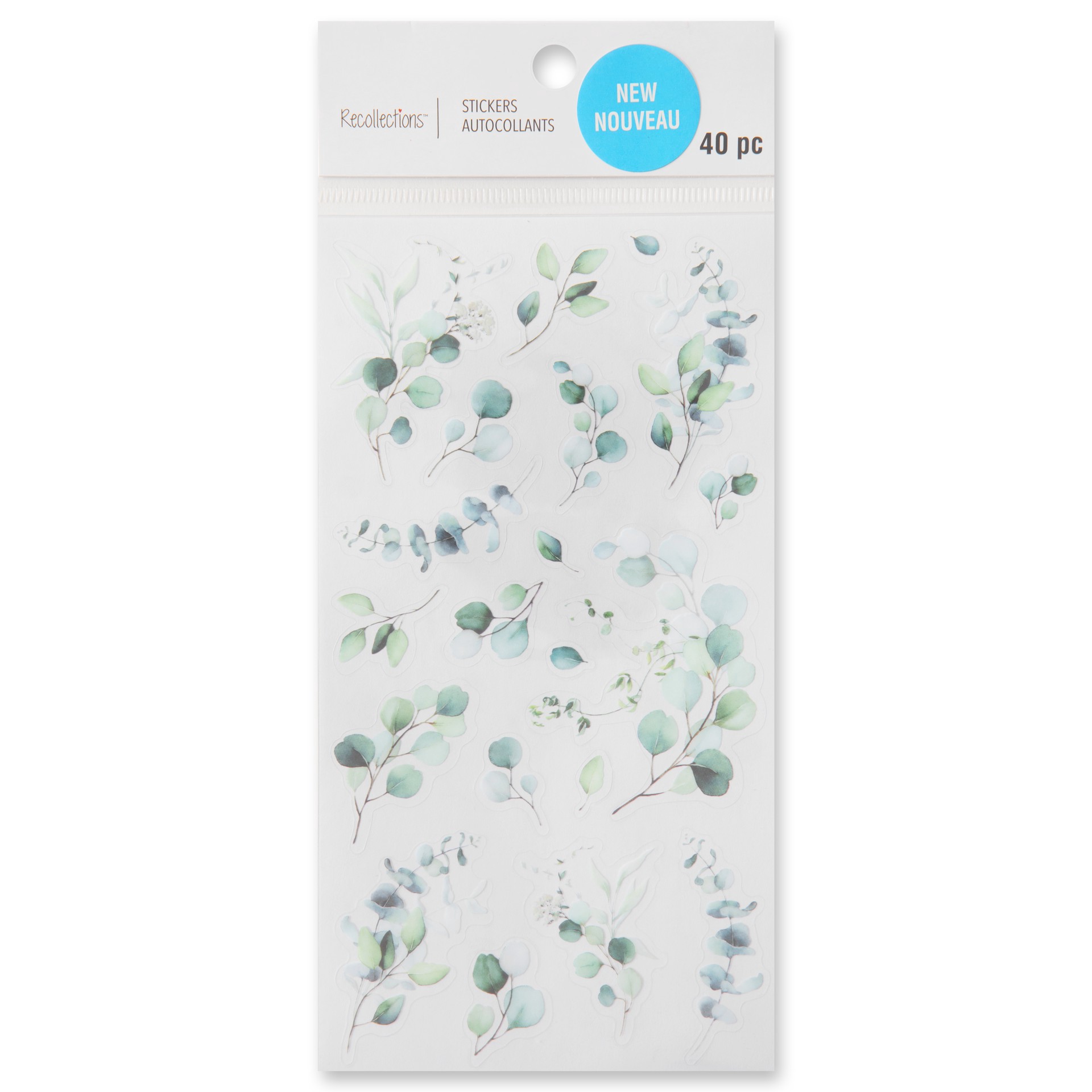 slide 3 of 3, Eucalyptus Branch Stickers By Recollections, 4 in x 8.5 in