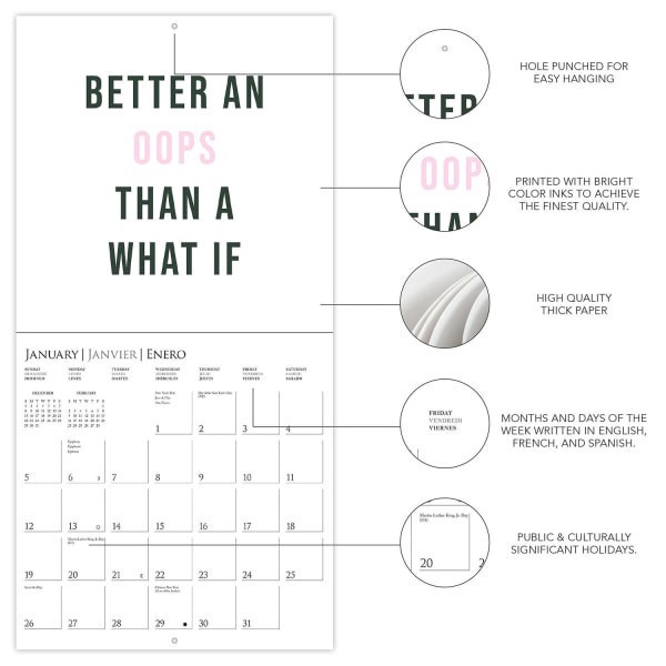 slide 5 of 5, 2025 Graphique Inspirational Monthly Wall Calendar, 12"" X 12"", Girl Boss, January 2025 To December 2025, Cy855, 1 ct