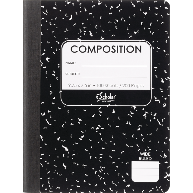 slide 1 of 1, iScholar Black Marble Composition Notebook, 1 ct