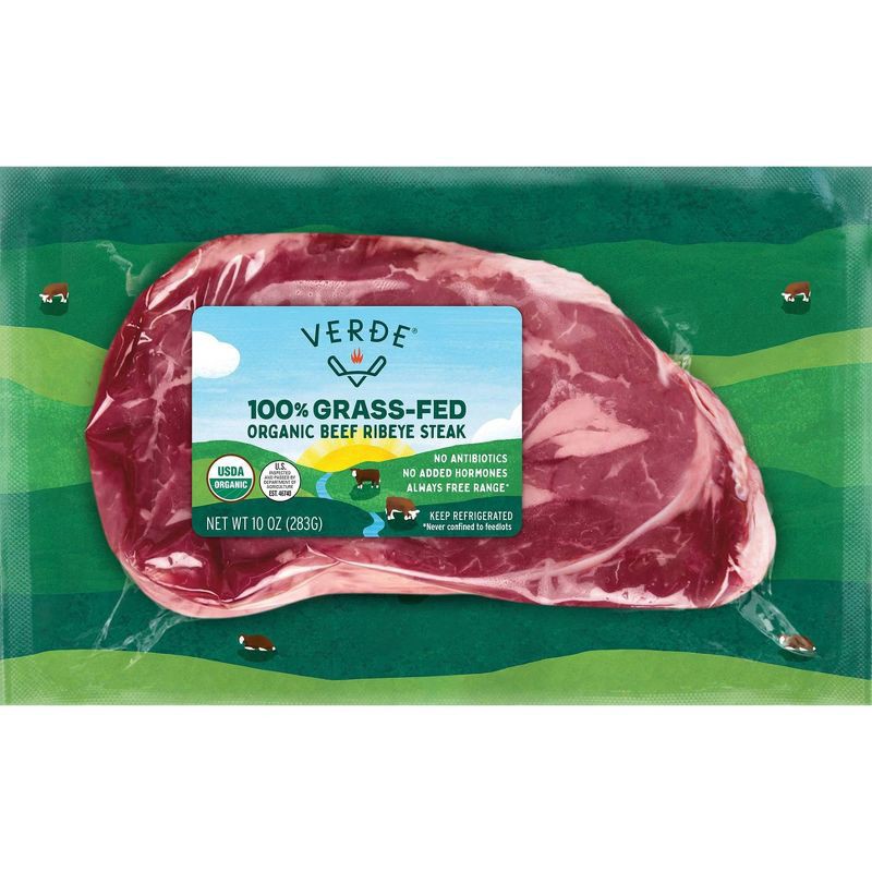 slide 1 of 4, Verde Organic Grass Fed Ribeye Steak Beef 10 oz, 10 oz