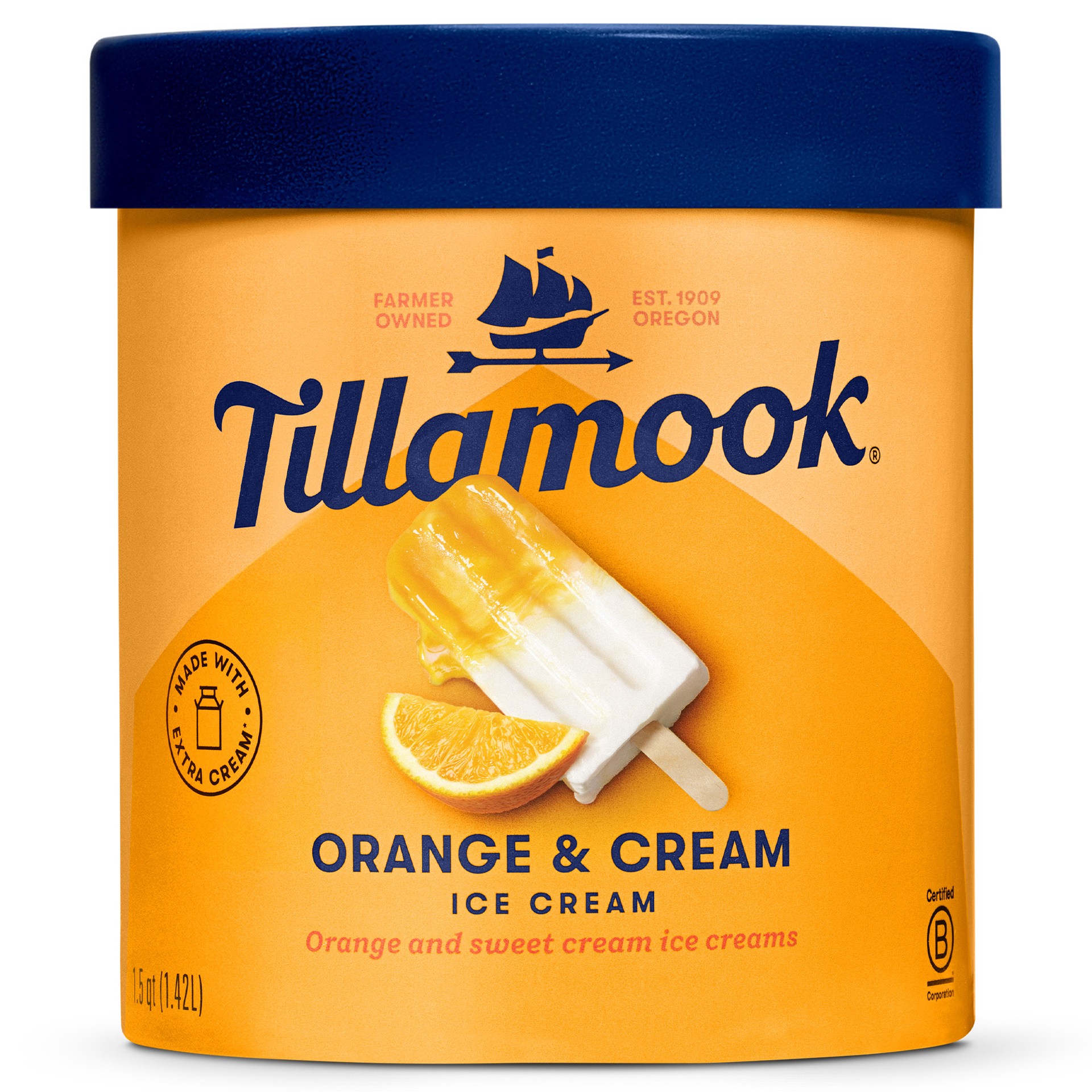 slide 1 of 7, Tillamook Orange & Cream Ice Cream 1.5 qt, 1.5 qt