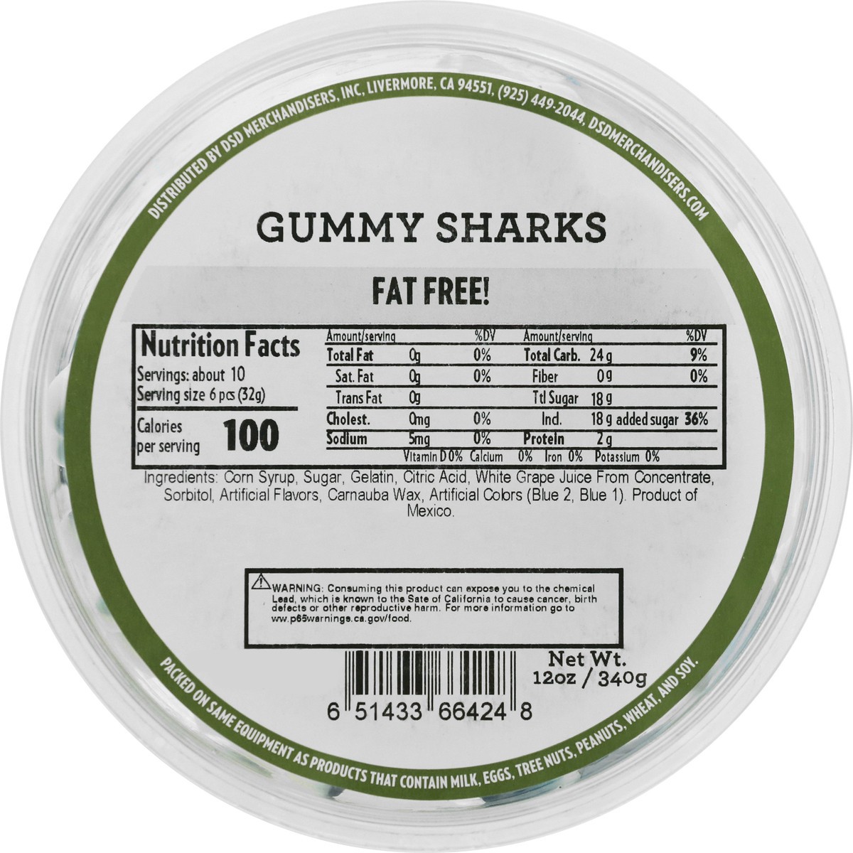 slide 9 of 10, DSD Merchandisers Gummy Sharks 12 oz, 12 oz