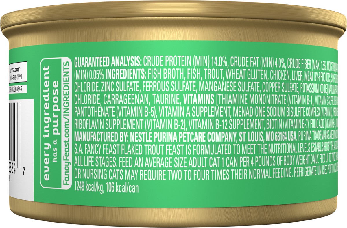 slide 6 of 7, Fancy Feast Purina Fancy Feast Flaked Trout Feast Cat Food, 3 oz