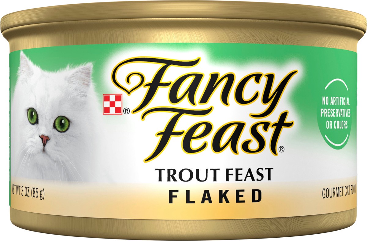 slide 7 of 7, Fancy Feast Purina Fancy Feast Flaked Trout Feast Cat Food, 3 oz