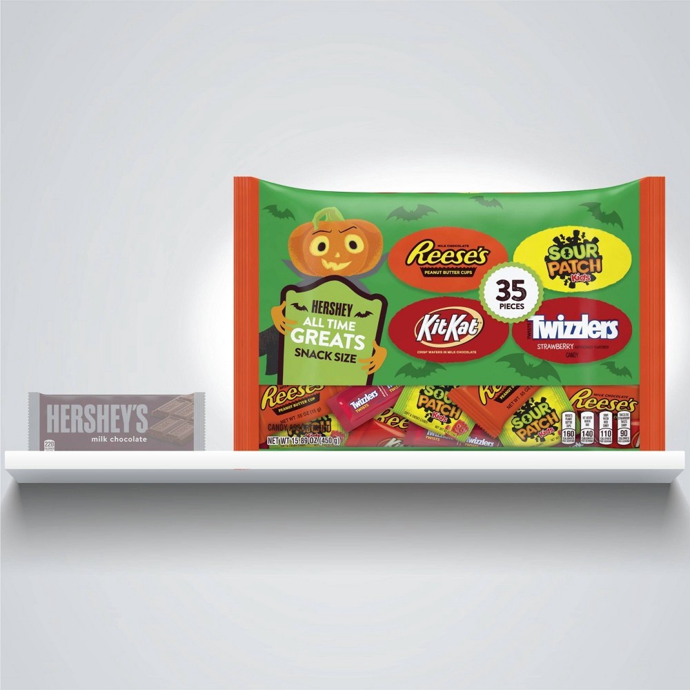 slide 5 of 6, Hershey's Hershey All Time Greats Milk Chocolate And Sweets Assortment Snack Size Candy Variety Bag (35 Pieces), 35 ct