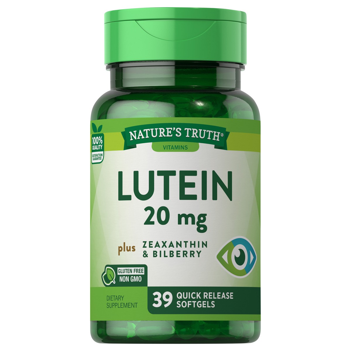 slide 1 of 5, Nature's Truth Lutein 20 mg + Zeaxan & Bilberry 39 SG, 39 ct