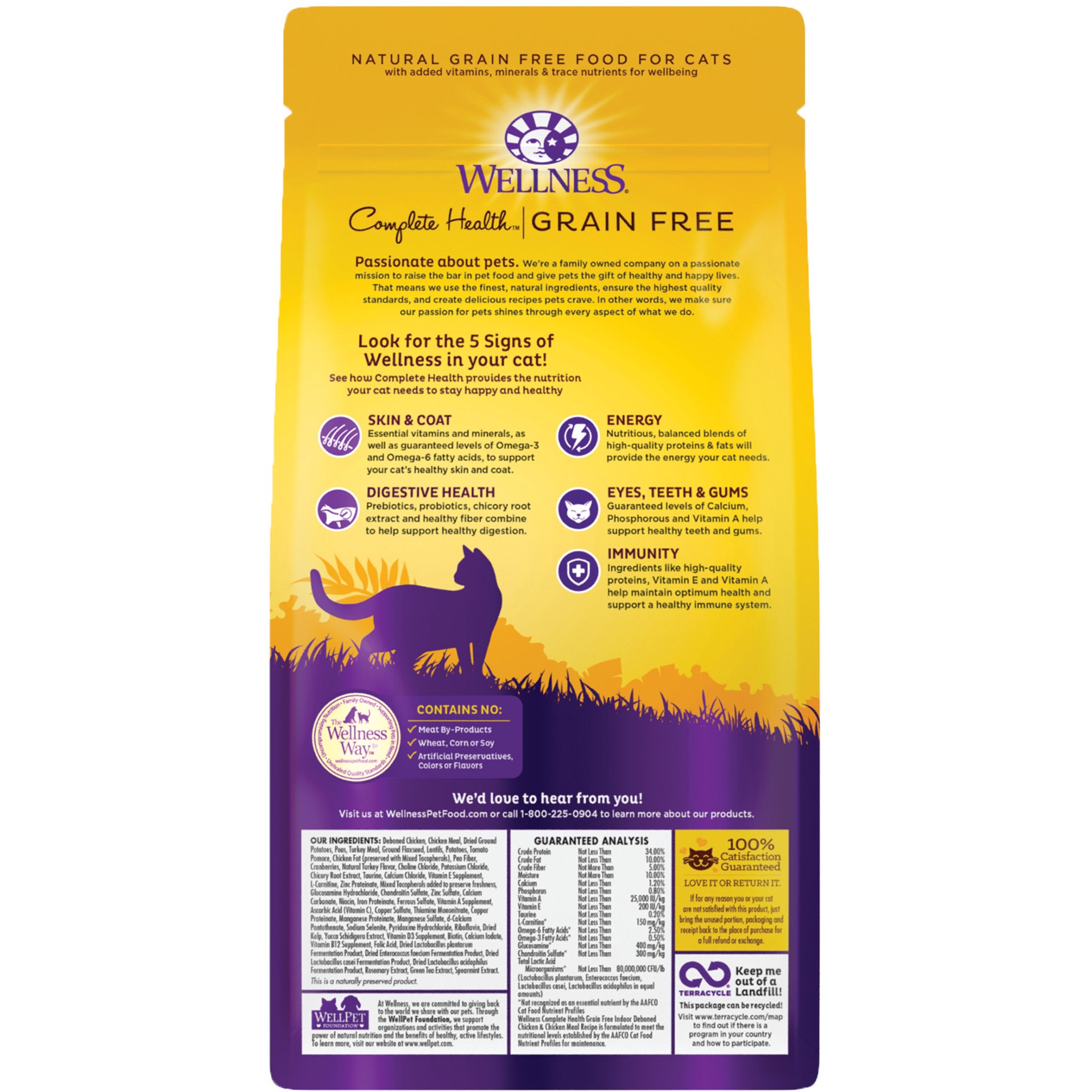 slide 2 of 5, Wellness Complete Health Grain-Free Indoor Deboned Chicken Recipe Dry Cat Food, 2.25 Pound Bag, 2.25 lb