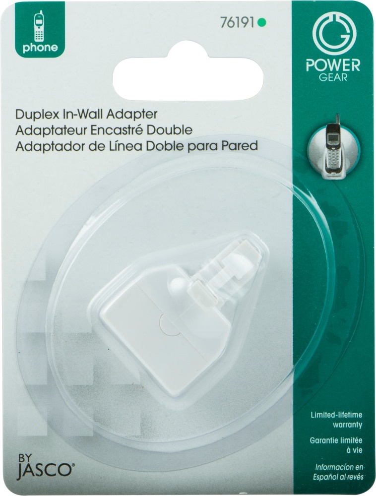 slide 1 of 1, GE Duplex In-Wall Adapter - White, 1 ct