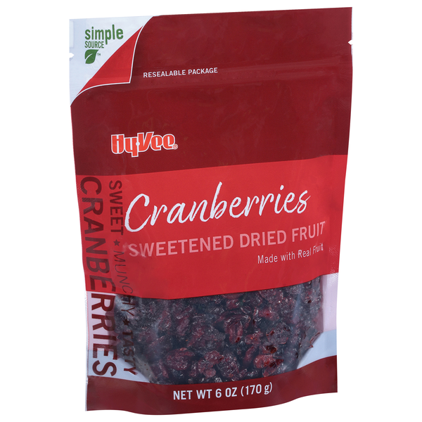 slide 1 of 1, Hy-Vee Dried Cranberries, 6 oz