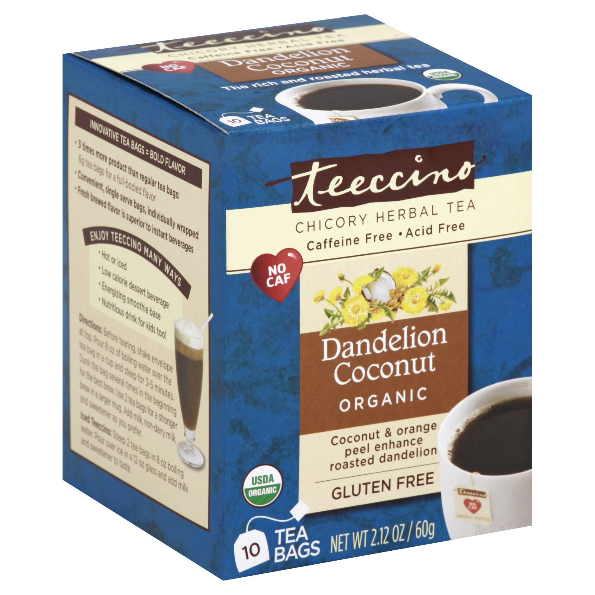 slide 1 of 4, Teeccino Herbal Tea 10 ea, 10 ct