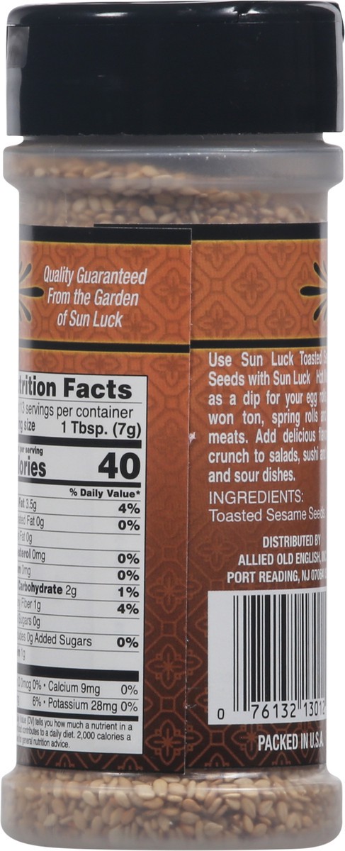 slide 4 of 9, Sun Luck All Natural Toasted Sesame Seeds 3.25 oz, 3.25 oz