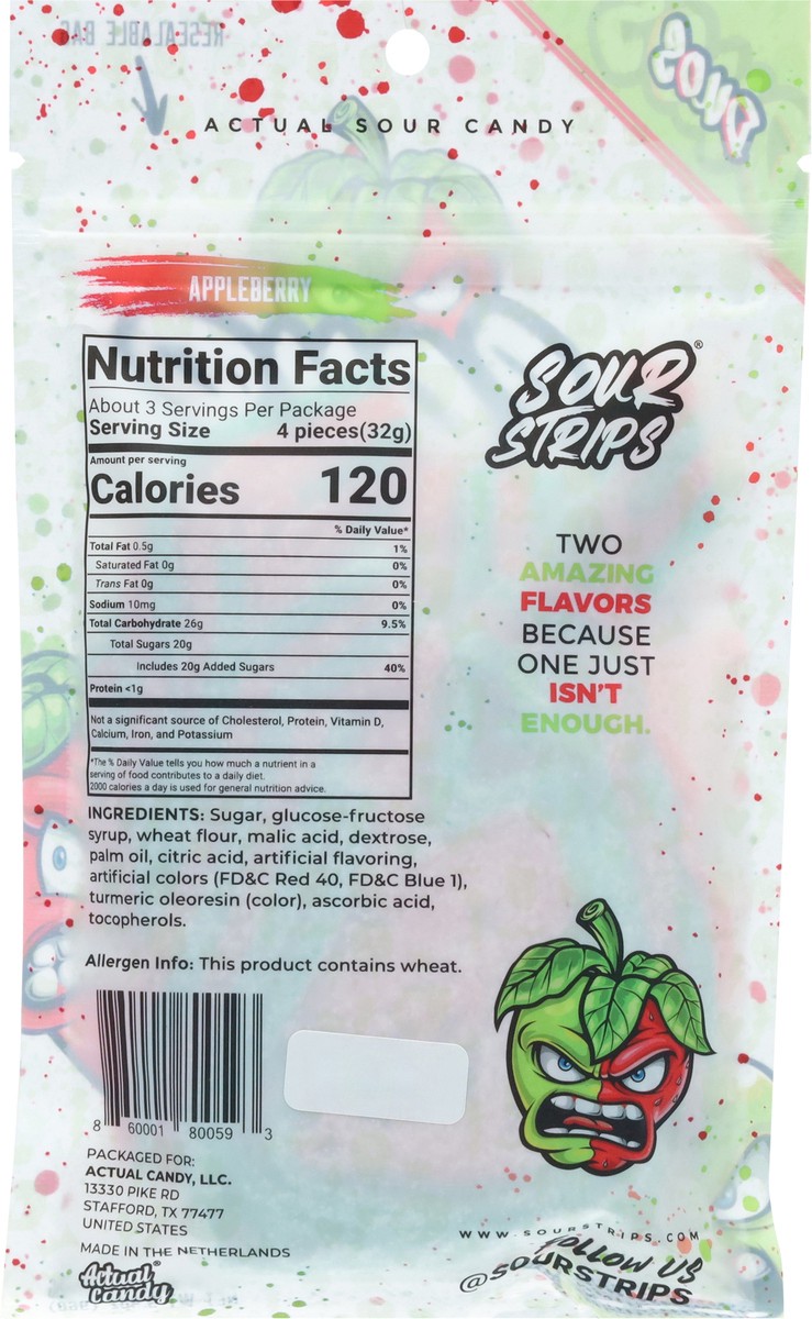 slide 11 of 14, Sour Strips Duos Appleberry Candy 3.4 oz, 3.4 oz