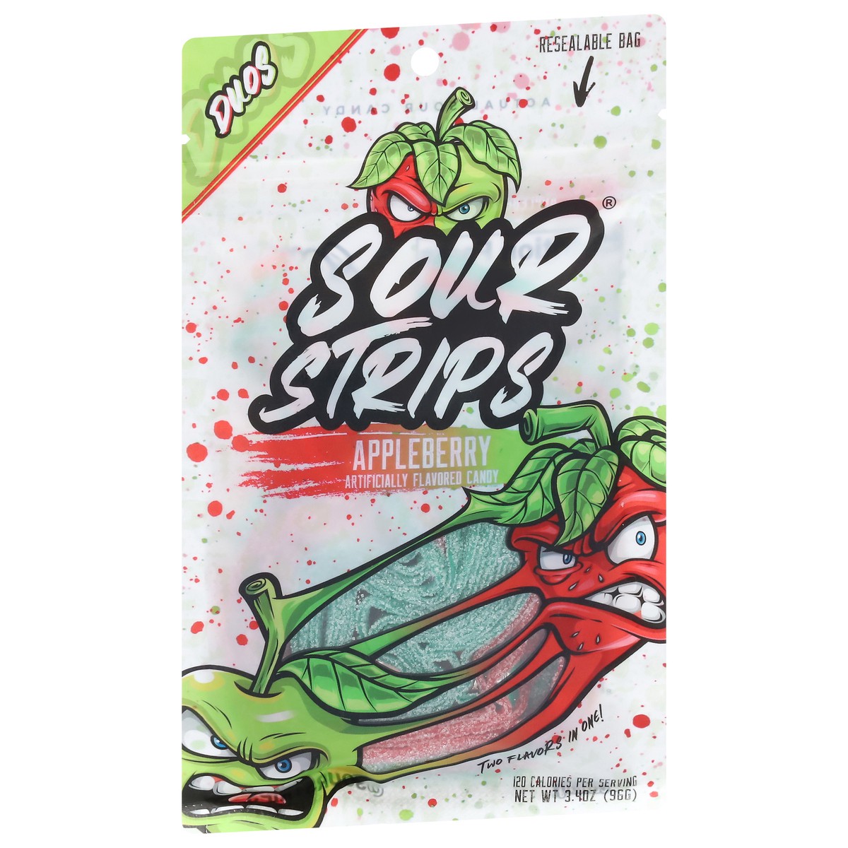 slide 10 of 14, Sour Strips Duos Appleberry Candy 3.4 oz, 3.4 oz
