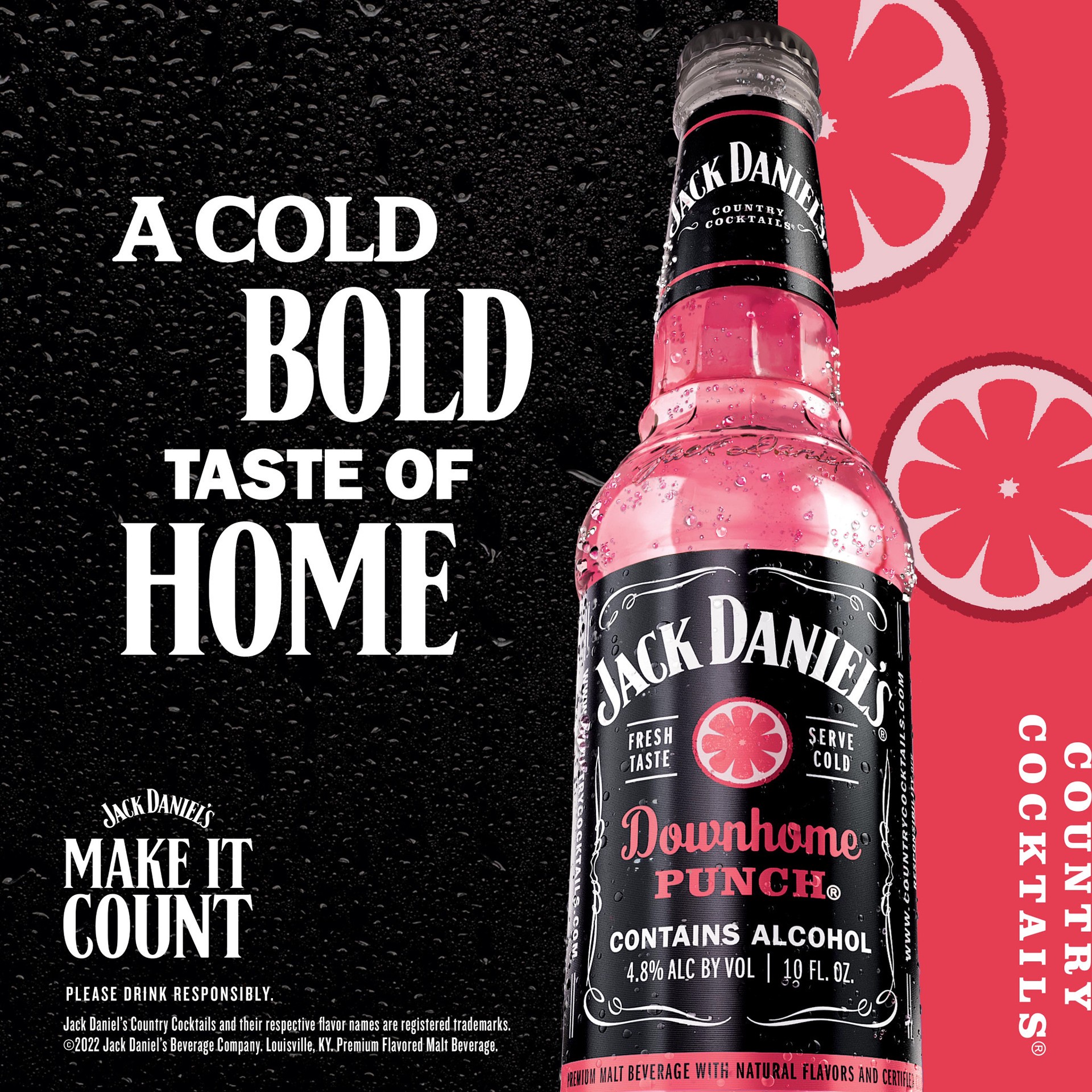 slide 2 of 6, Jack Daniel's Country Cocktail Malt Downhome Punch Jack Daniel's Country Cocktails Downhome Punch, 23.5 fl oz Can, 5 oz
