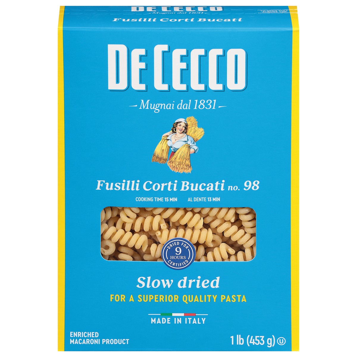 slide 14 of 14, De Cecco No. 98 Fusilli Corti Bucati 1 lb, 16 oz