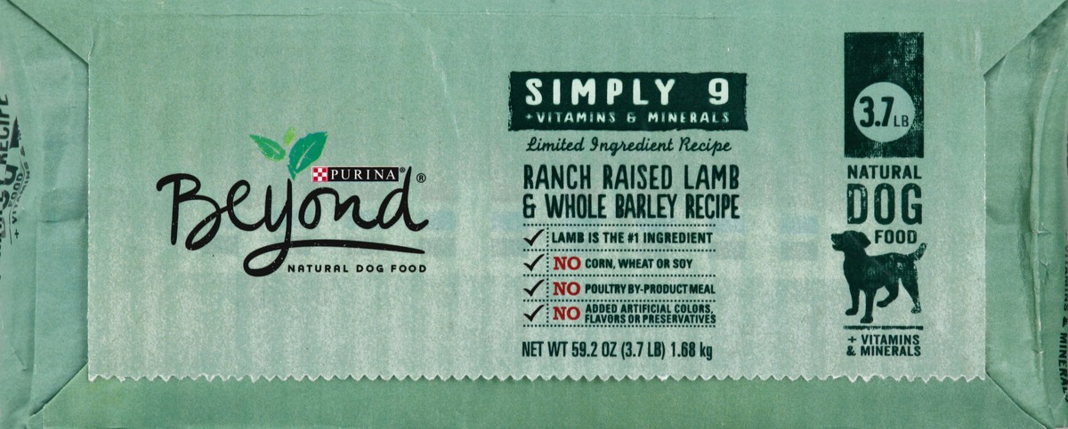 slide 4 of 6, Beyond Dog Food, Simply 9, Ranch Raised Lamb & Whole Barley Recipe, 3.7 lb