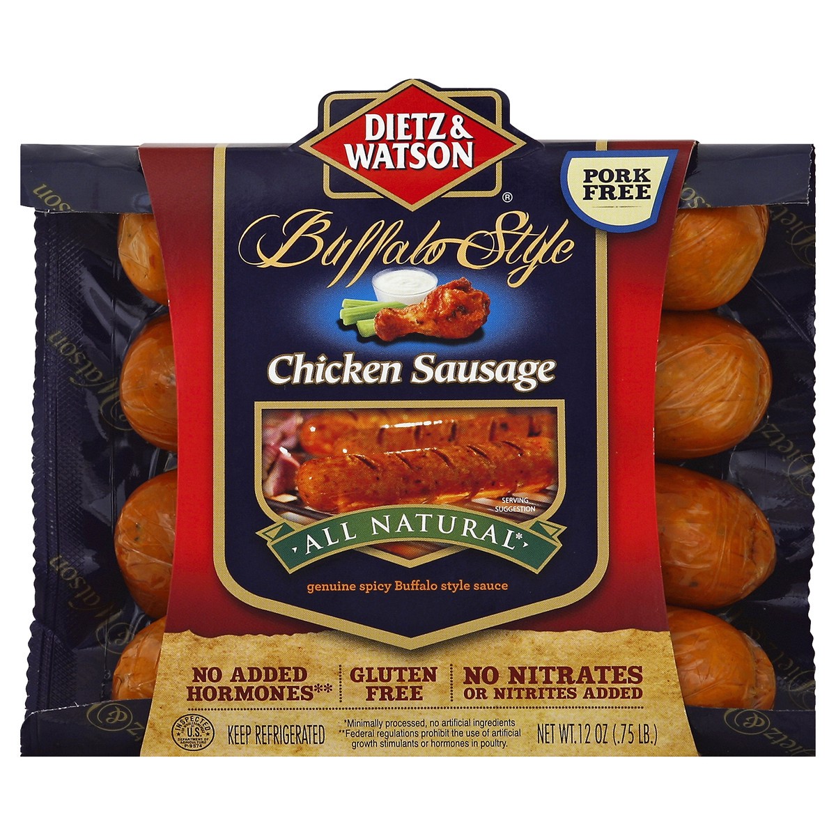 slide 2 of 6, Dietz & Watson Buffalo Style Chicken Sausage, 12 oz